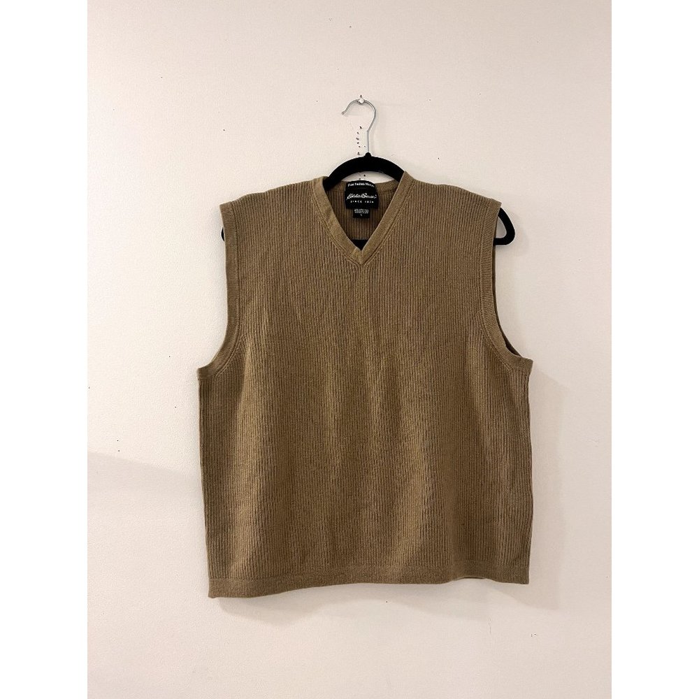 Eddie Bauer Fine Italian Merino Wool Mens Vest Size large‎ Gorpcore